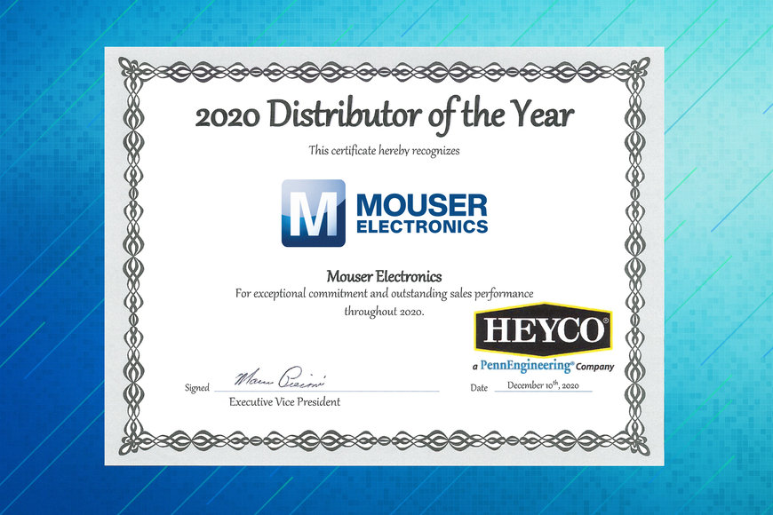 Mouser Electronics Named Global Distributor of the Year